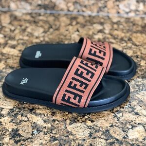 Fendi Black and Orange Sandals